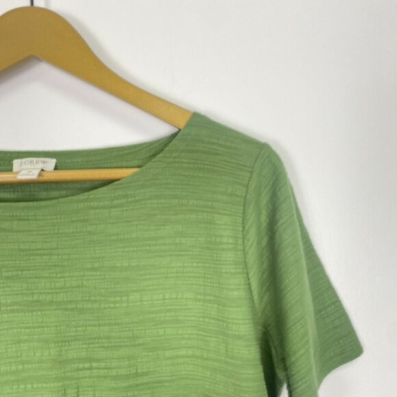 J. Crew Green Textured Short Sleeve Top - Picture 2 of 10